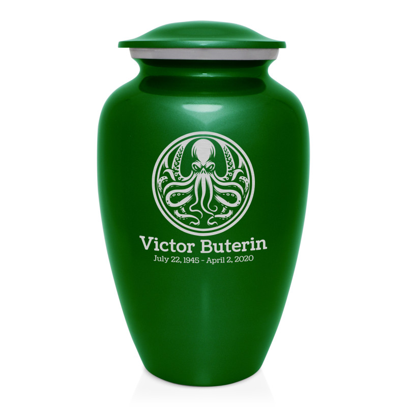 Cthulhu Cremation Urn - Shamrock Green