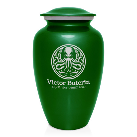 Cthulhu Cremation Urn - Shamrock Green