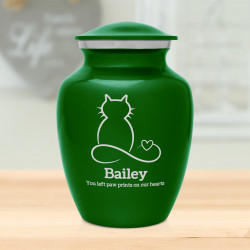 Infinite Love Cat Cremation Urn - Shamrock Green