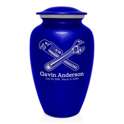 Plumber Cremation Urn - Midnight Blue