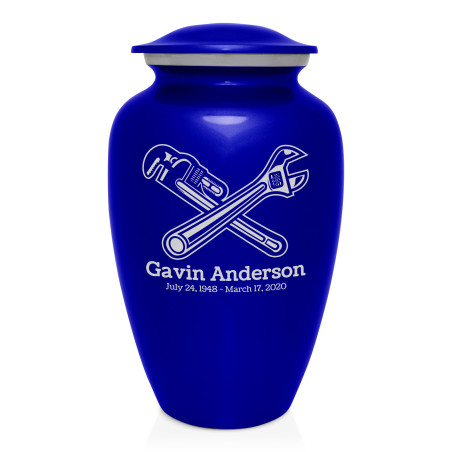 Plumber Cremation Urn - Midnight Blue