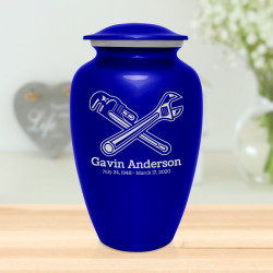 Plumber Cremation Urn - Midnight Blue