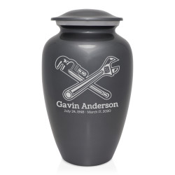 Plumber Cremation Urn - Gunmetal Gray