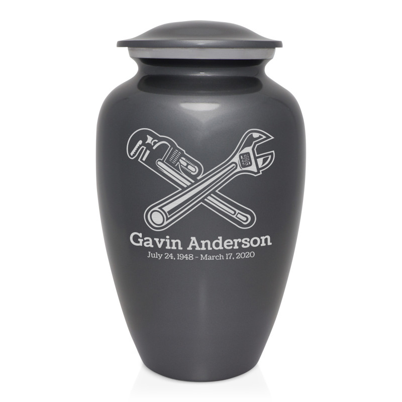 Plumber Cremation Urn - Gunmetal Gray