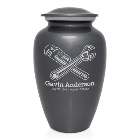 Plumber Cremation Urn - Gunmetal Gray