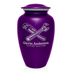Plumber Cremation Urn - Purple Luster