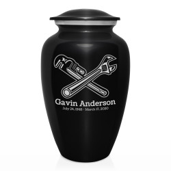 Plumber Cremation Urn - Jet Black