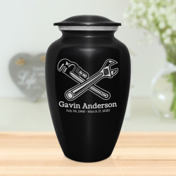 Plumber Cremation Urn - Jet Black