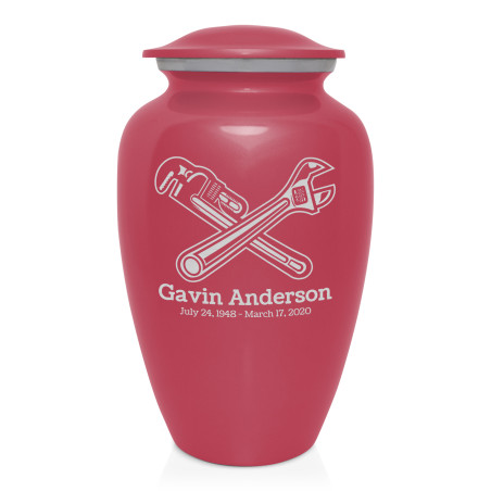 Plumber Cremation Urn - Rose Pink