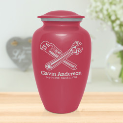 Plumber Cremation Urn - Rose Pink
