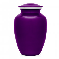 Large Pawprint Heart Pet Cremation Urn - Purple Luster