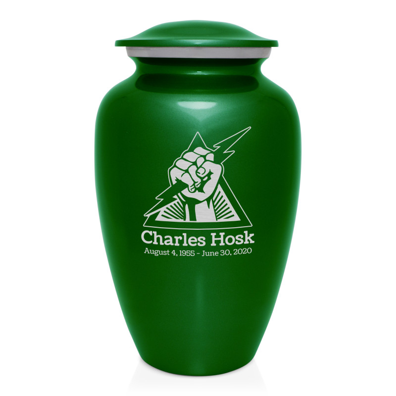 Electrician Cremation Urn - Shamrock Green