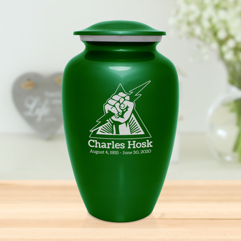 Electrician Cremation Urn - Shamrock Green