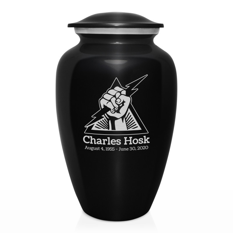 Electrician Cremation Urn - Jet Black