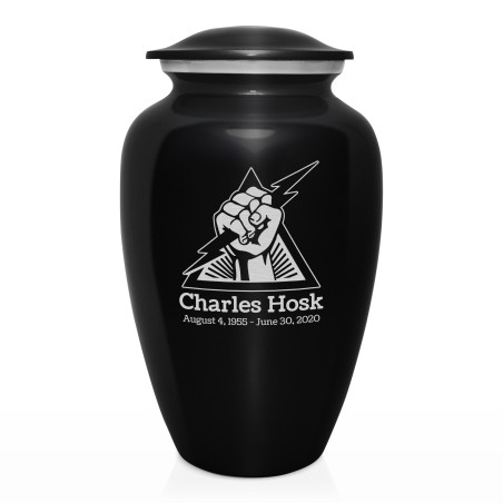 Electrician Cremation Urn - Jet Black