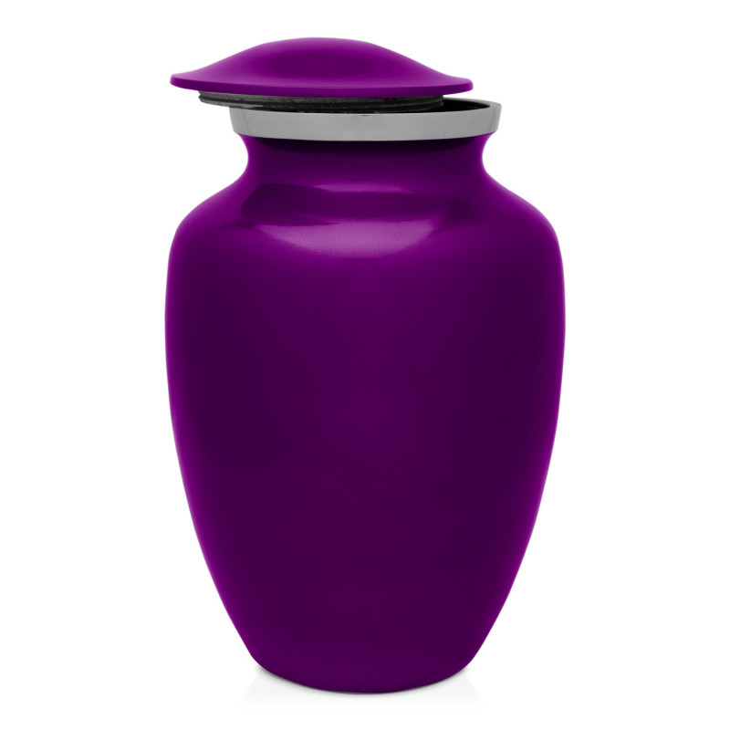 Large Pawprint Heart Pet Cremation Urn - Purple Luster
