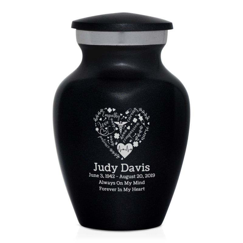 Nurse Keepsake Urn - Jet Black