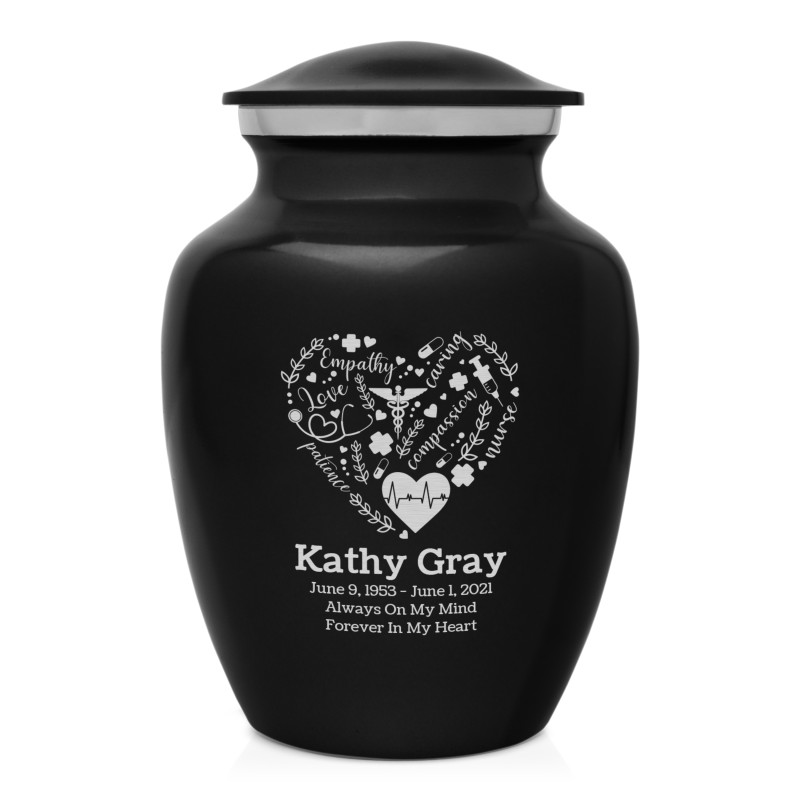 Nurse Sharing Urn - Jet Black