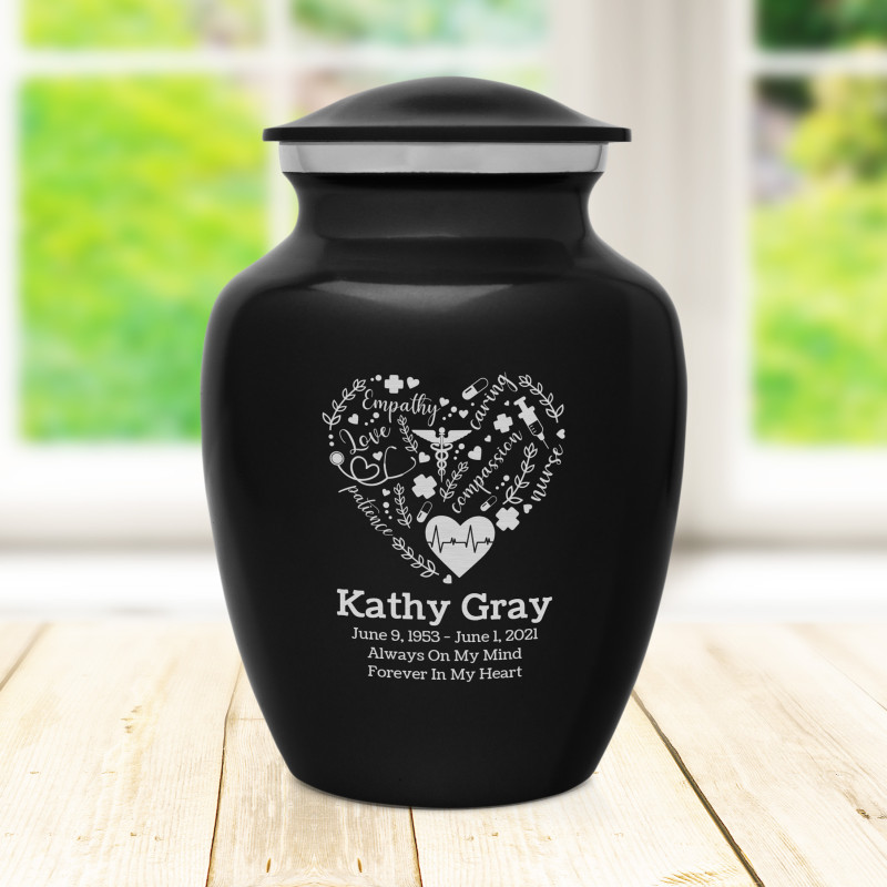 Nurse Sharing Urn - Jet Black