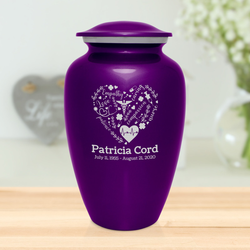 Nurse Cremation Urn - Purple Luster