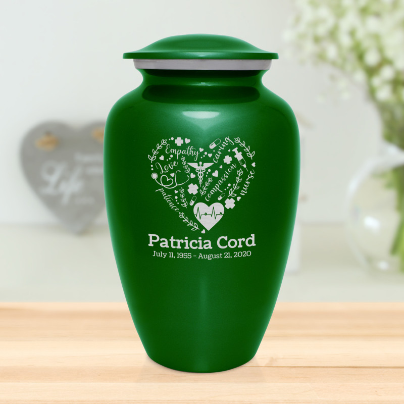 Nurse Cremation Urn - Shamrock Green