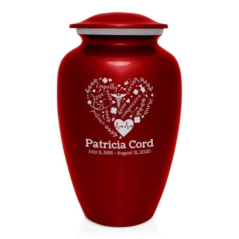 Nurse Cremation Urn - Ruby Red