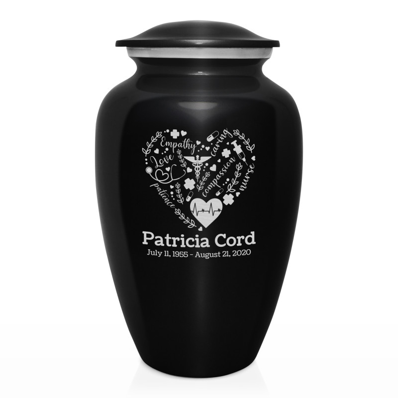 Nurse Cremation Urn - Jet Black