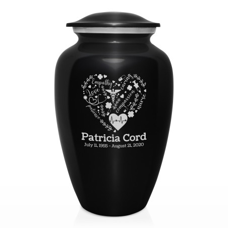 Nurse Cremation Urn - Jet Black