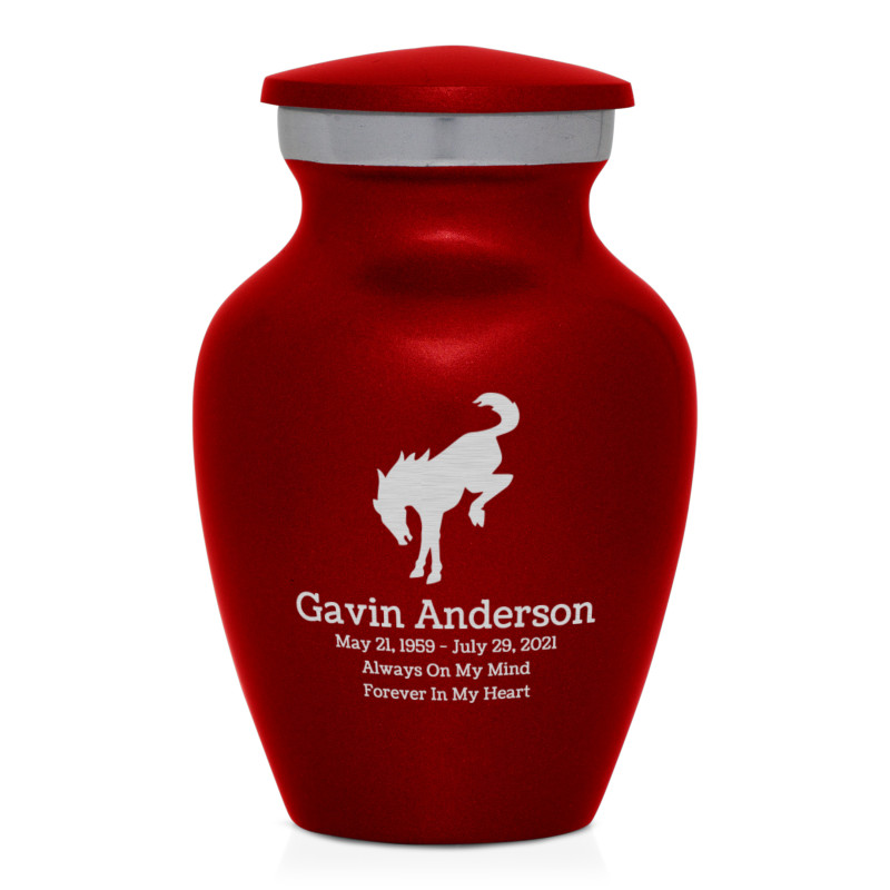 Bronco Keepsake Urn - Ruby Red