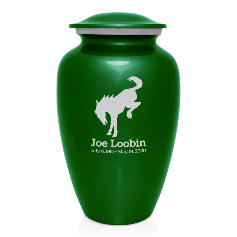 Bronco Cremation Urn - Shamrock Green
