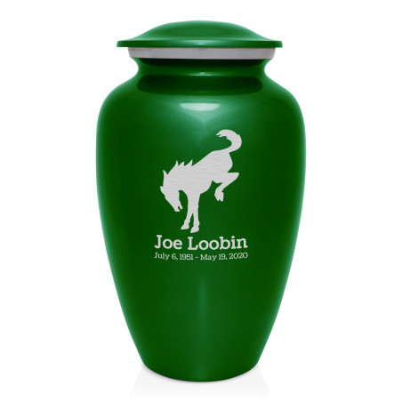 Bronco Cremation Urn - Shamrock Green