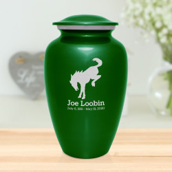 Bronco Cremation Urn - Shamrock Green