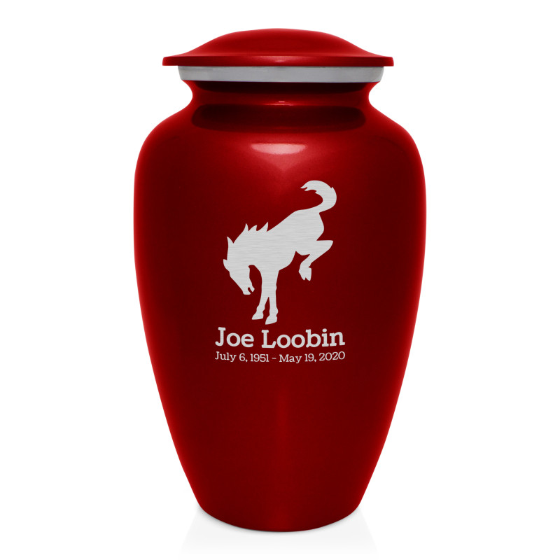Bronco Cremation Urn - Ruby Red