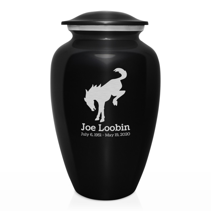 Bronco Cremation Urn - Jet Black