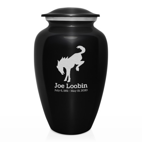 Bronco Cremation Urn - Jet Black