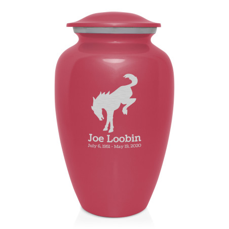 Bronco Cremation Urn - Rose Pink