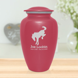 Bronco Cremation Urn - Rose Pink
