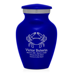 Crab Keepsake Urn - Midnight Blue