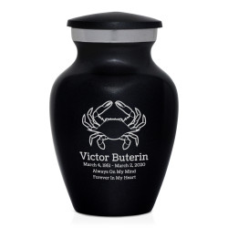 Crab Keepsake Urn - Jet Black