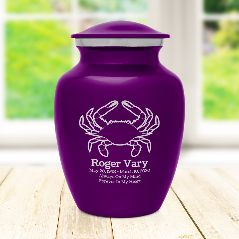 Crab Sharing Urn - Purple Luster