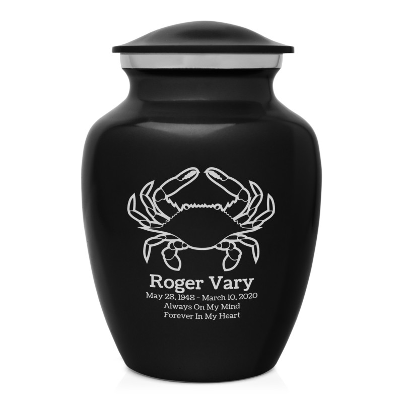 Crab Sharing Urn - Jet Black