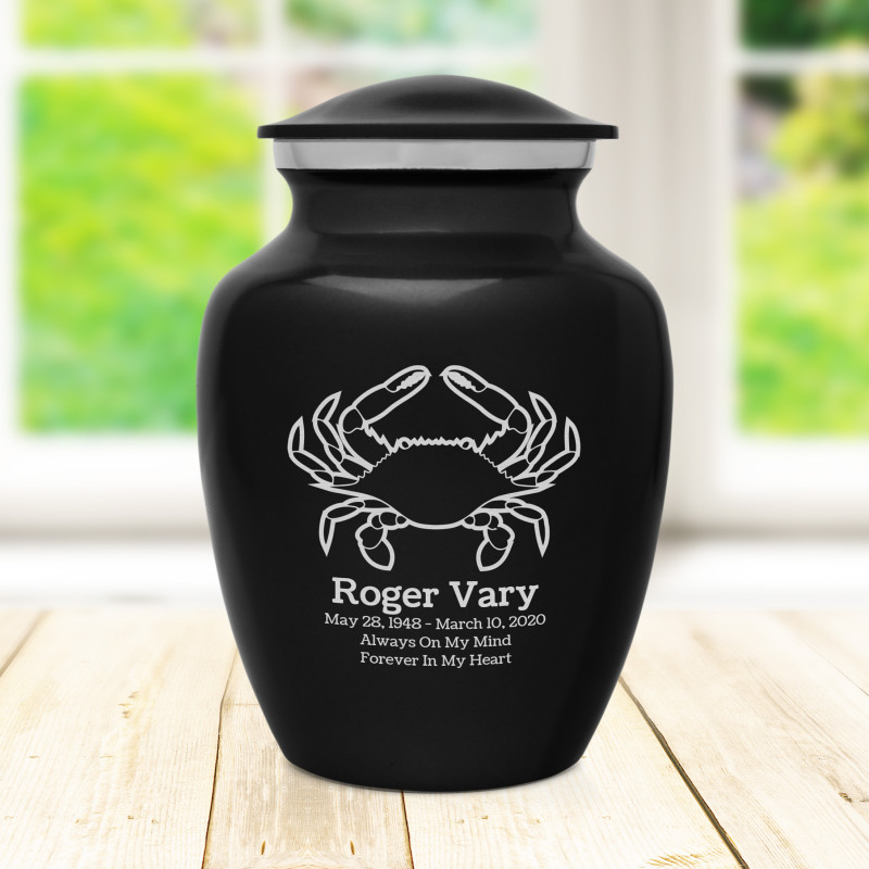 Crab Sharing Urn - Jet Black