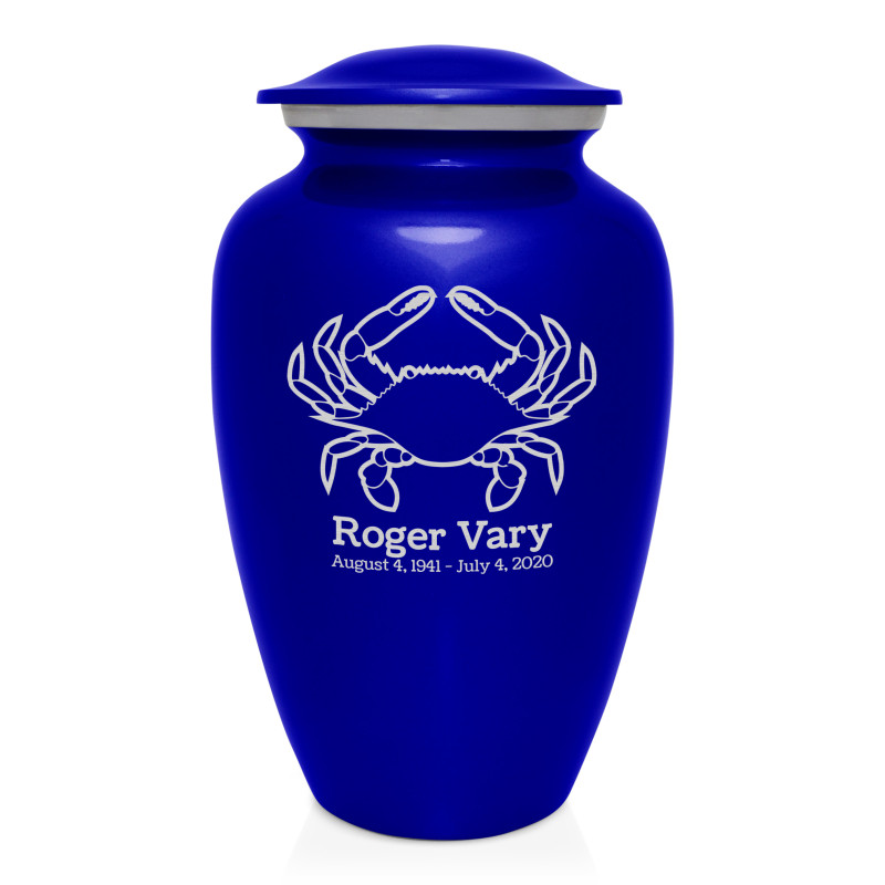Crab Cremation Urn - Midnight Blue