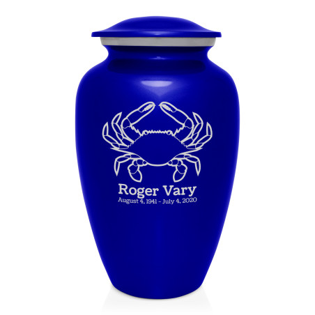 Crab Cremation Urn - Midnight Blue