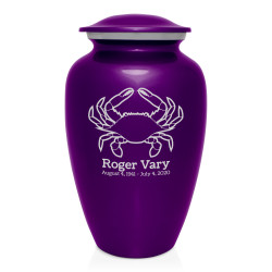 Crab Cremation Urn - Purple Luster