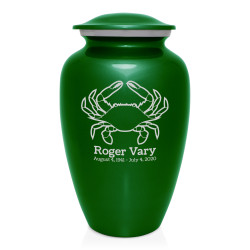 Crab Cremation Urn - Shamrock Green