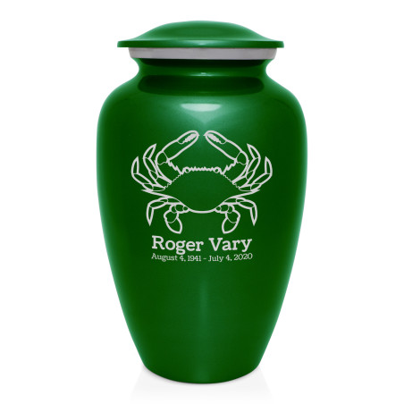 Crab Cremation Urn - Shamrock Green