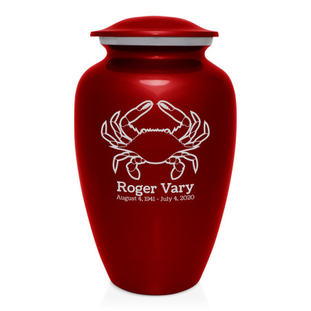 Crab Cremation Urn - Ruby Red