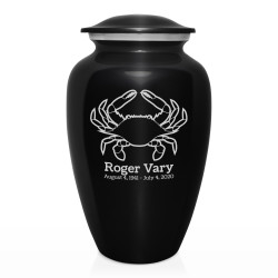 Crab Cremation Urn - Jet Black