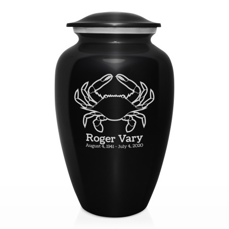 Crab Cremation Urn - Jet Black
